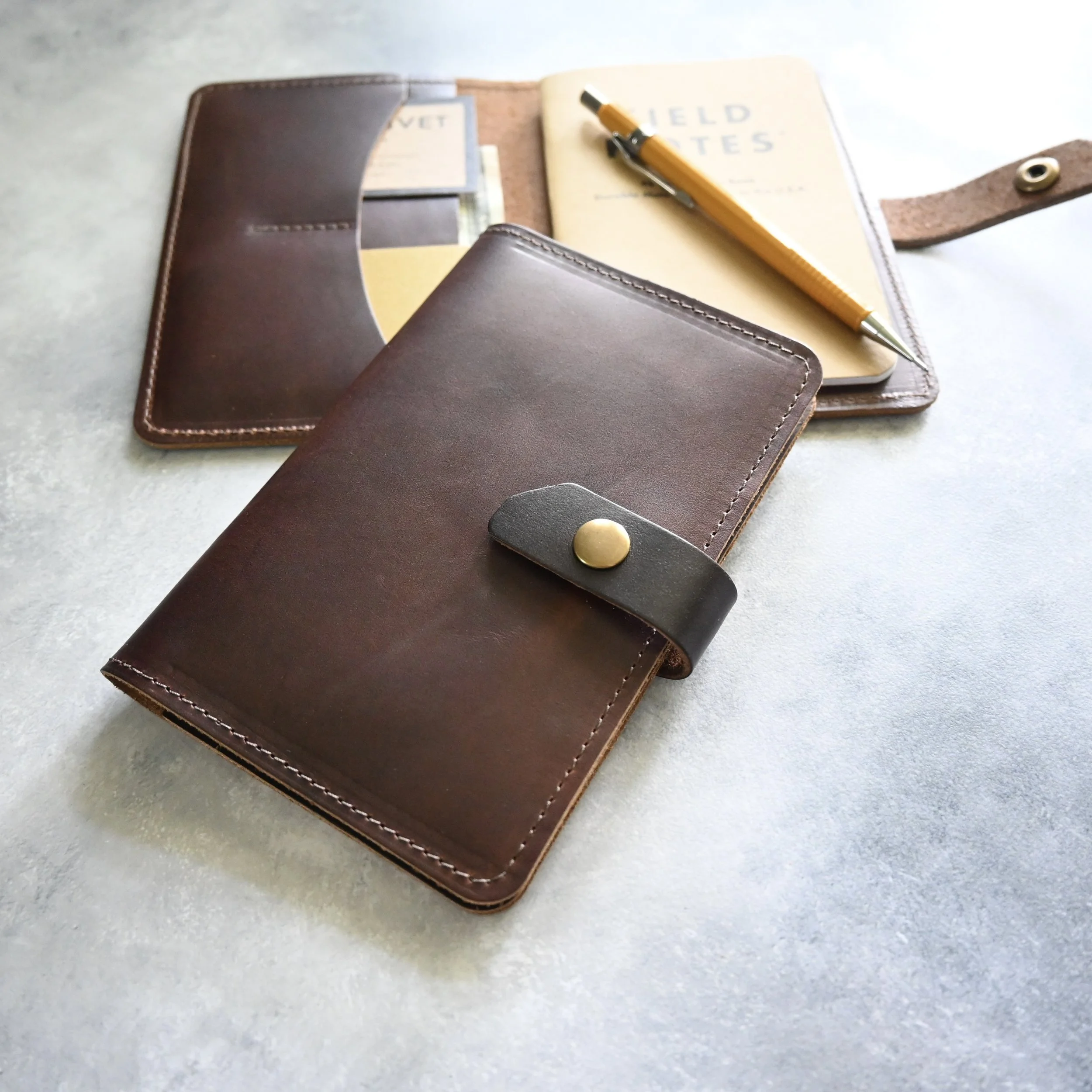 Handmade Leather Mini-Wallet Card Case With Personalization